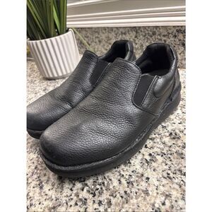 Propet Black Leather Slip-On Comfort Loafers
